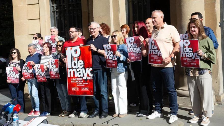 UGT y CCOO defenderán la vivienda, los salarios y democracia este 1 de Mayo en Pamplona