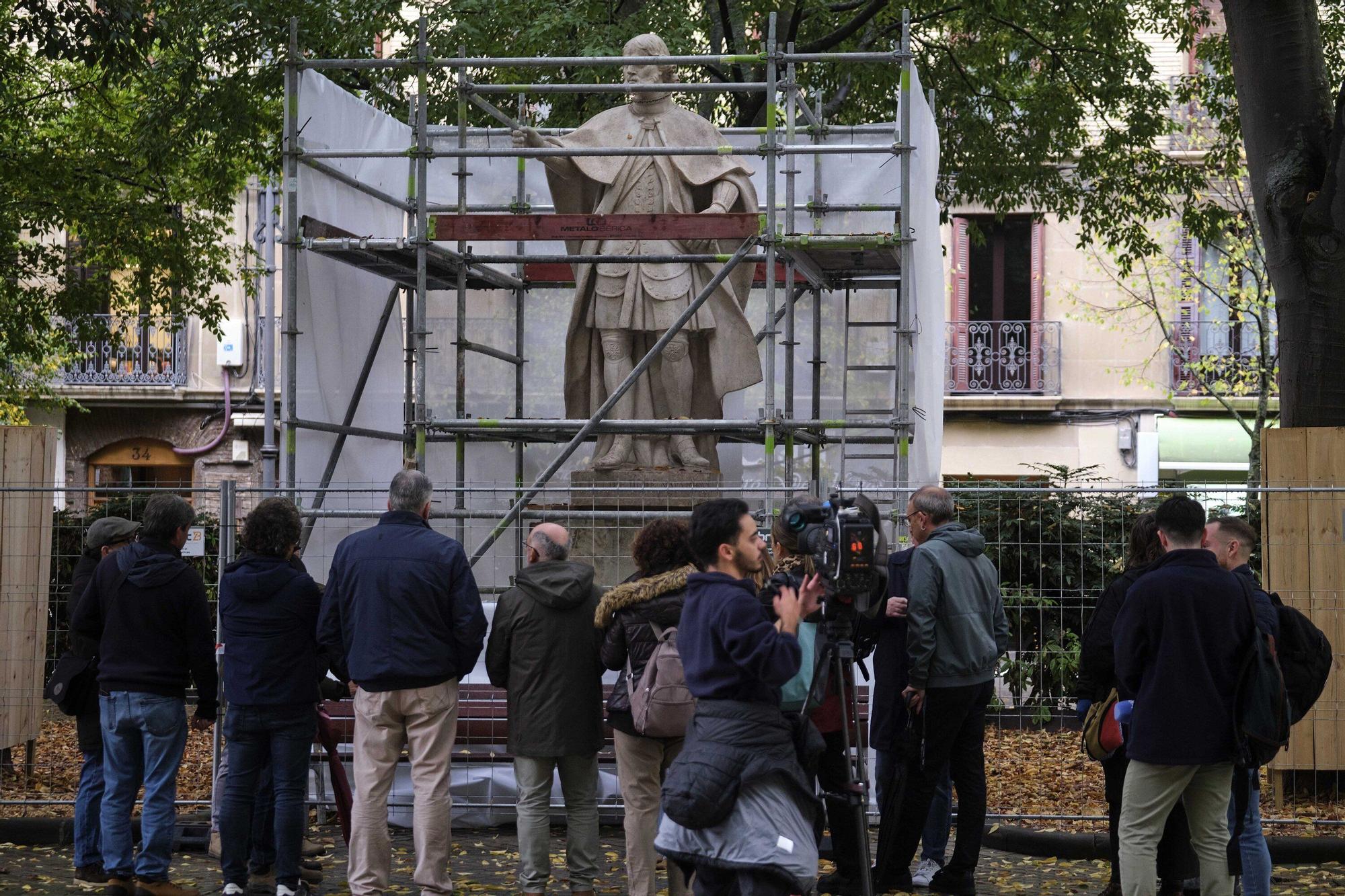 Las primeras estatuas se trasladarán de Sarasate a la Taconera la próxima semana