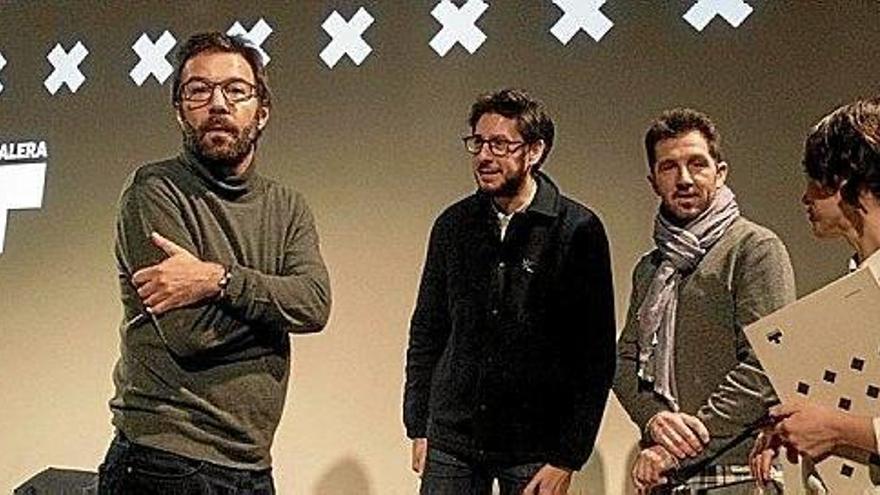 Sergio Oksman, Victor Iriarte, Carlos Muguiro y Ane Rodríguez, ayer.