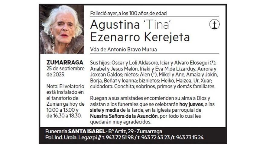 AGUSTINA EZENARRO KEREJETA