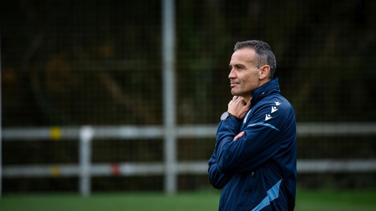 Sergio Francisco, en el entrenamiento de este lunes en Zubieta. Sergio Francisco, en el entrenamiento de este lunes en Zubieta.