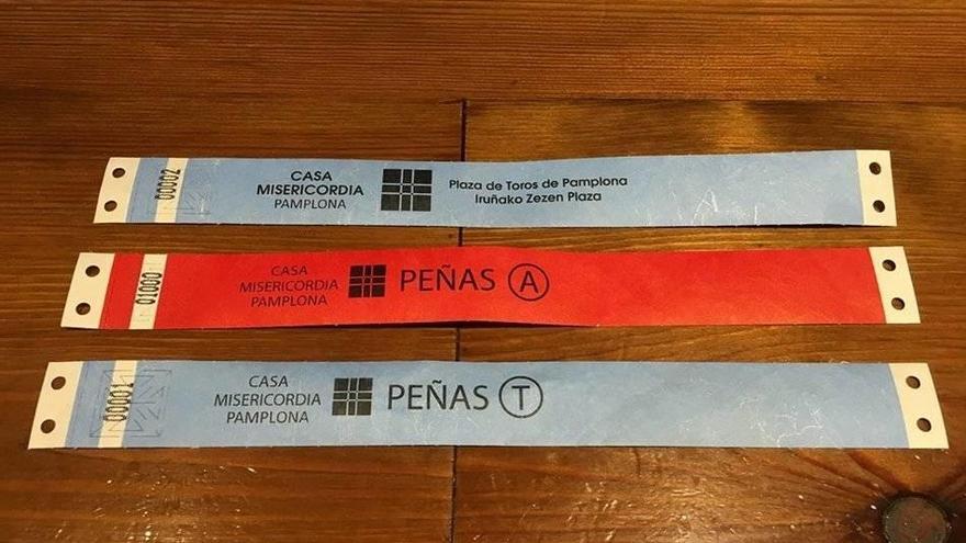Imagen de las pulseras que se han previsto para estos Sanfermines.