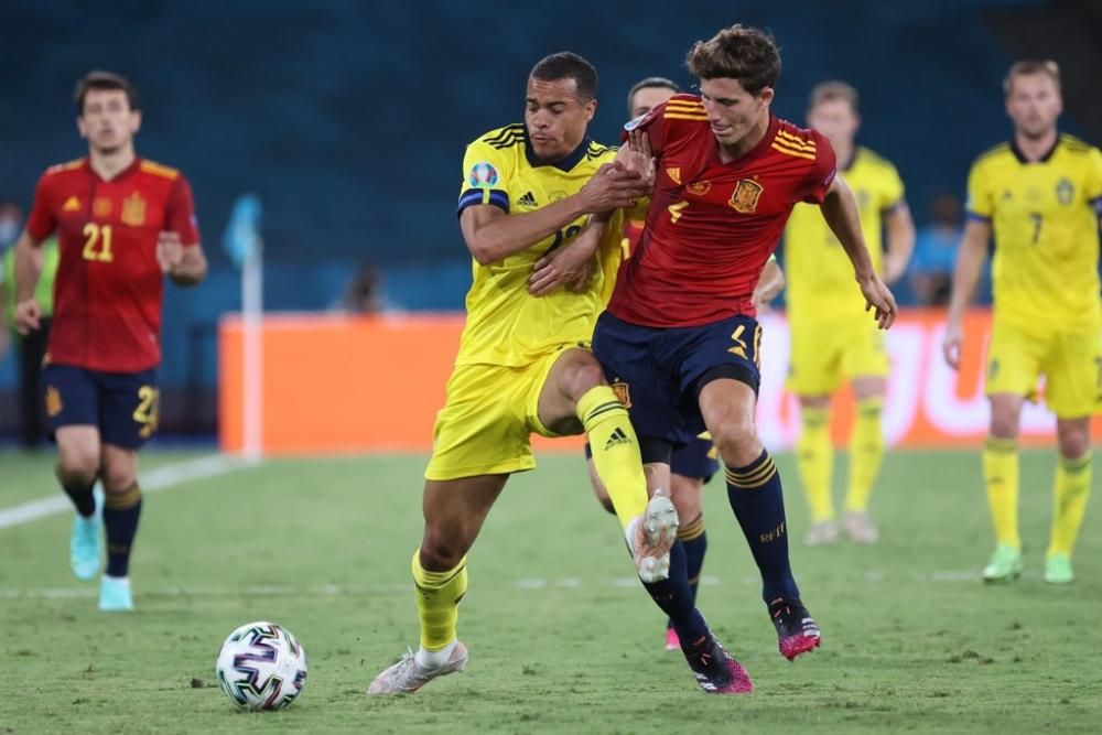 Imágenes del partido España-Suecia de la Eurocopa.