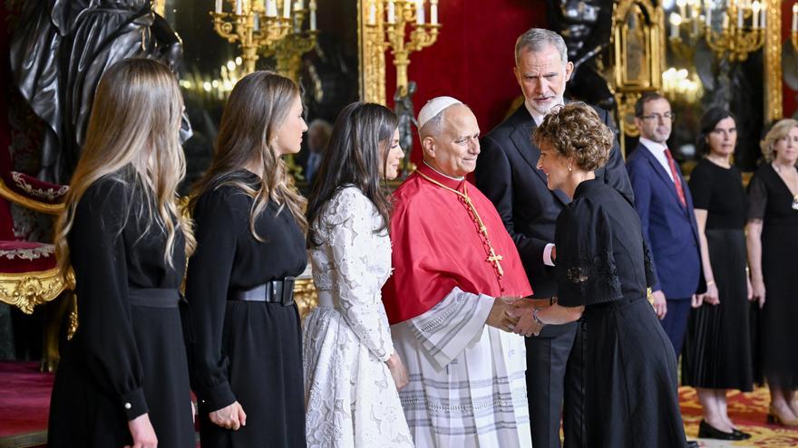 Chivite saluda al Papa León XIV en Madrid y destaca su llamamiento a "la paz, el diálogo y el entendimiento"