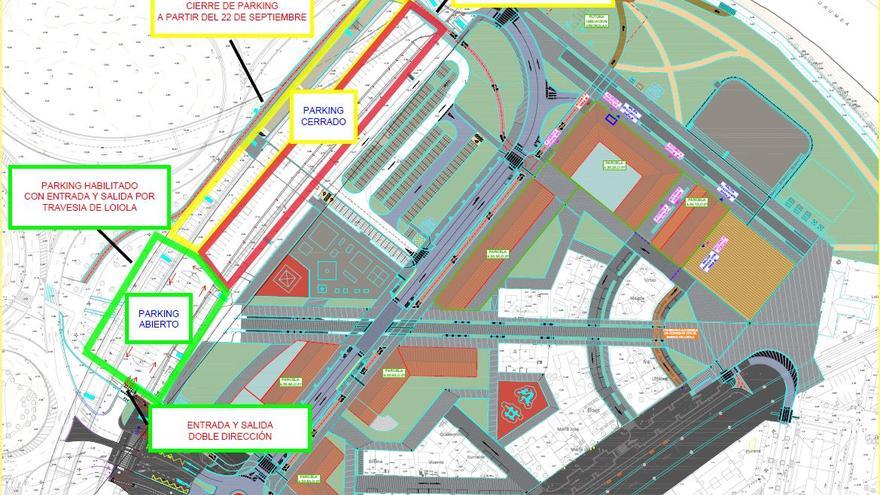 Se reduce la zona de aparcamiento bajo los tableros de la Variante en Loiola