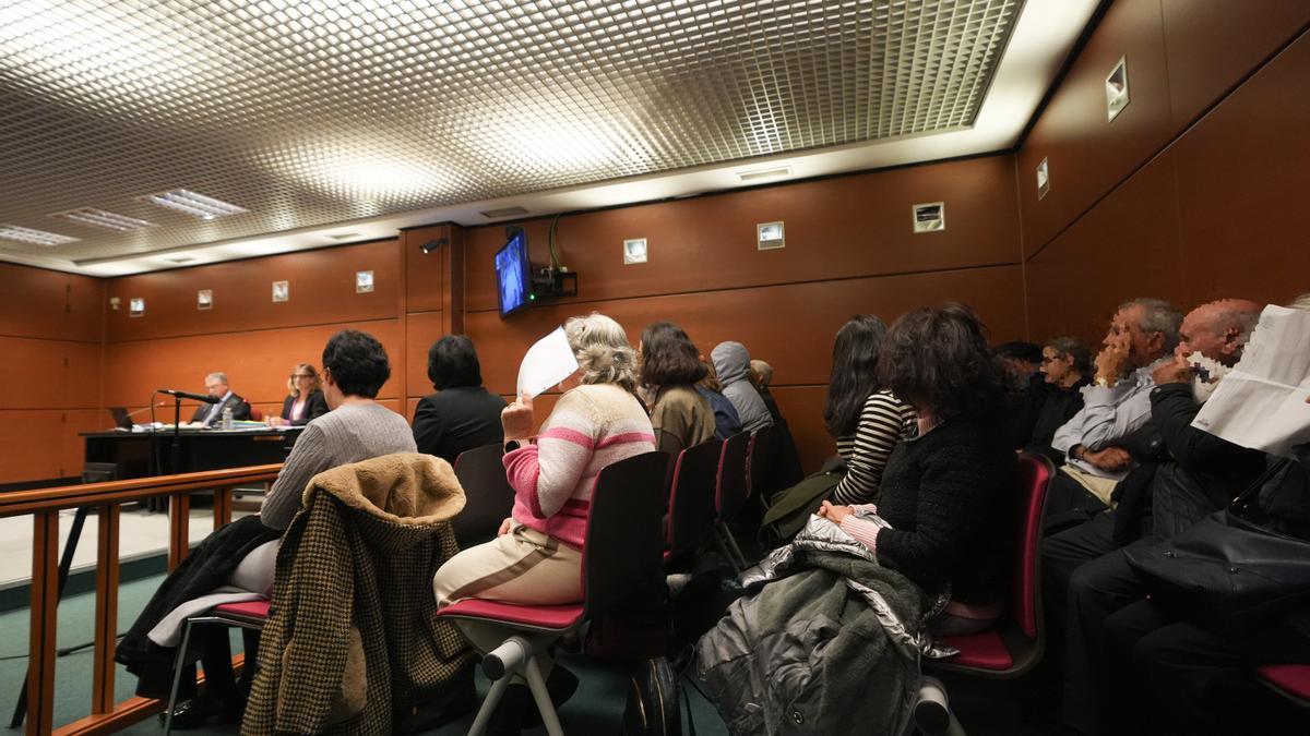 Los 21 acusados en el juicio por coacciones a una clínica en Gasteiz.