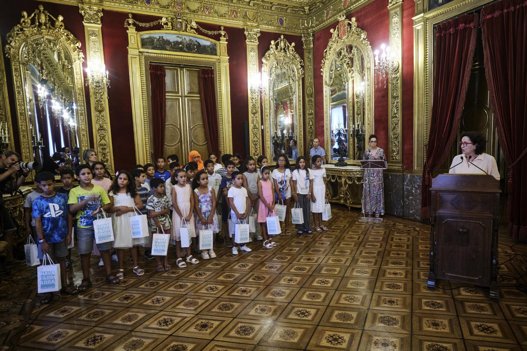 Recepción y despedida de niños saharauis acogidos en Navarra