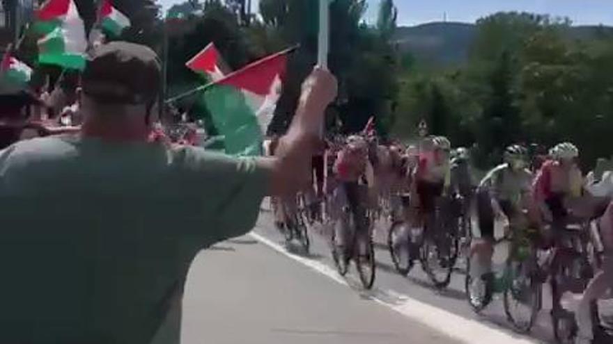 Momentos de tensión en La Vuelta en Lumbier
