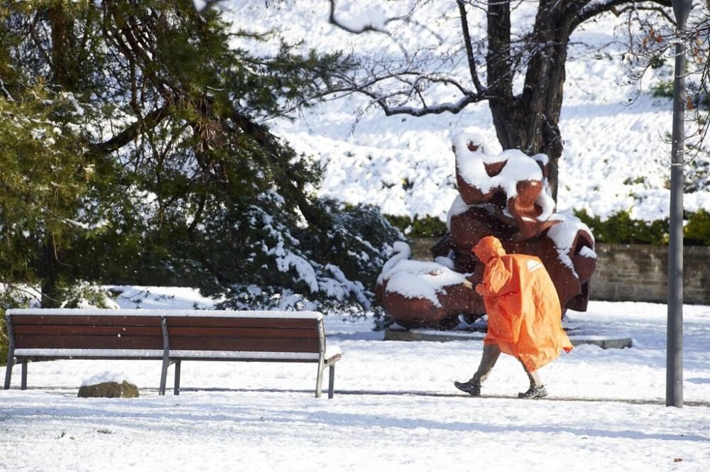 Nieve en Pamplona.