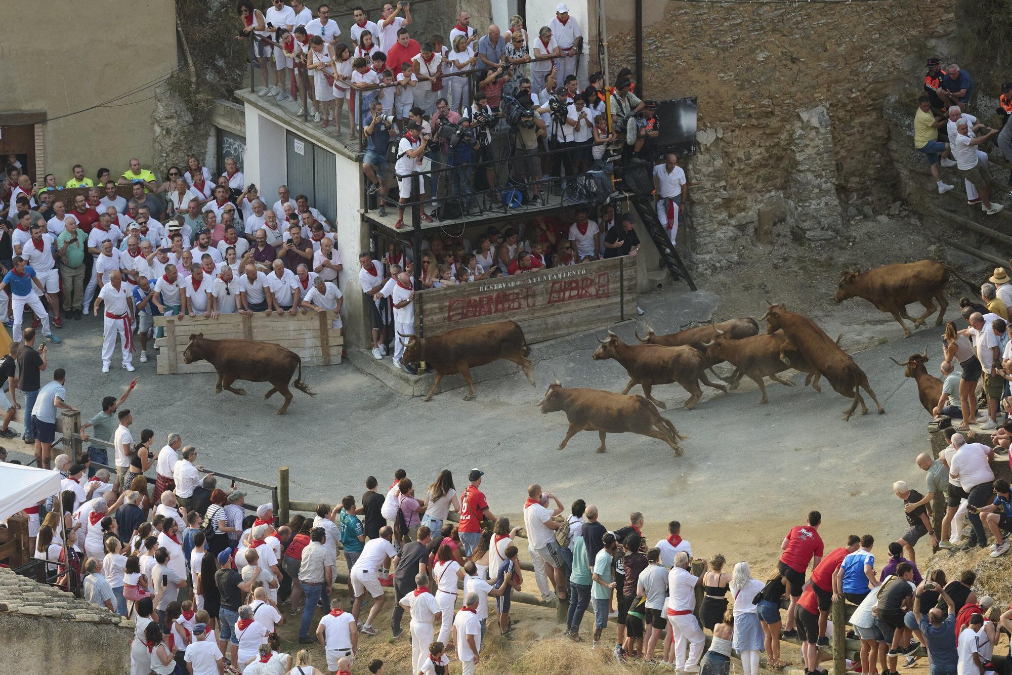 Fotos del primen encierro del Pilón en Falces 2025