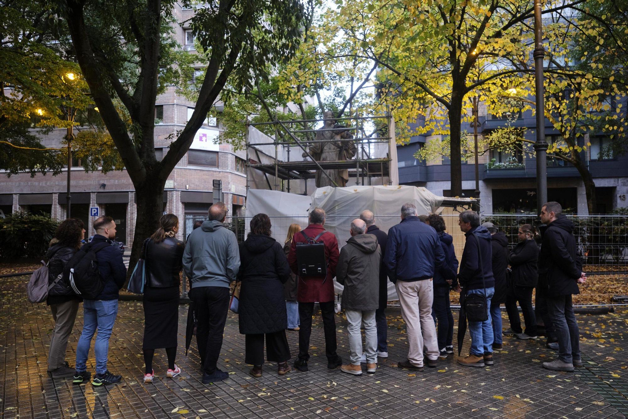 Las primeras estatuas se trasladarán de Sarasate a la Taconera la próxima semana