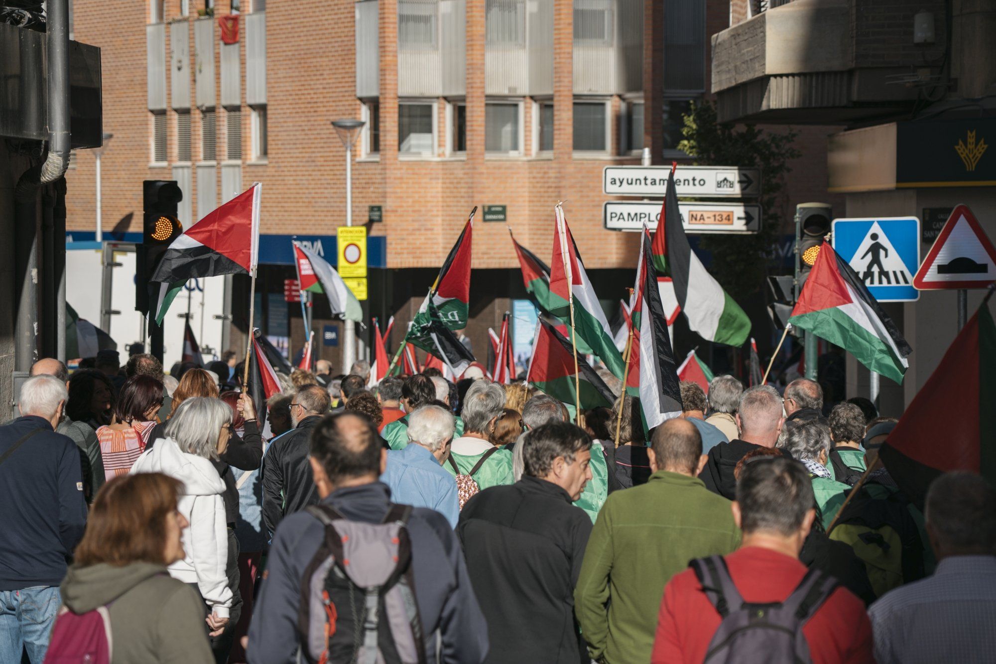 Fotos de la marcha pro Palestina 'Ibaitik Itsasora' en Tudela