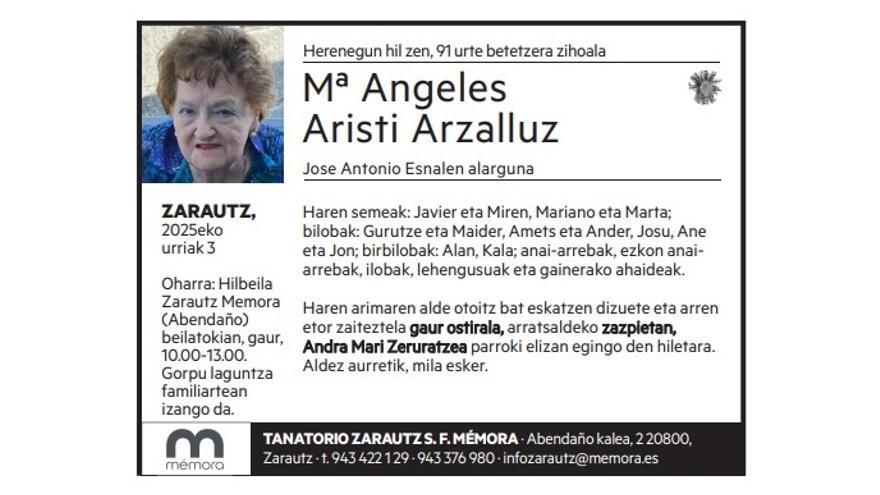 Mª Angeles Aristi Arzalluz