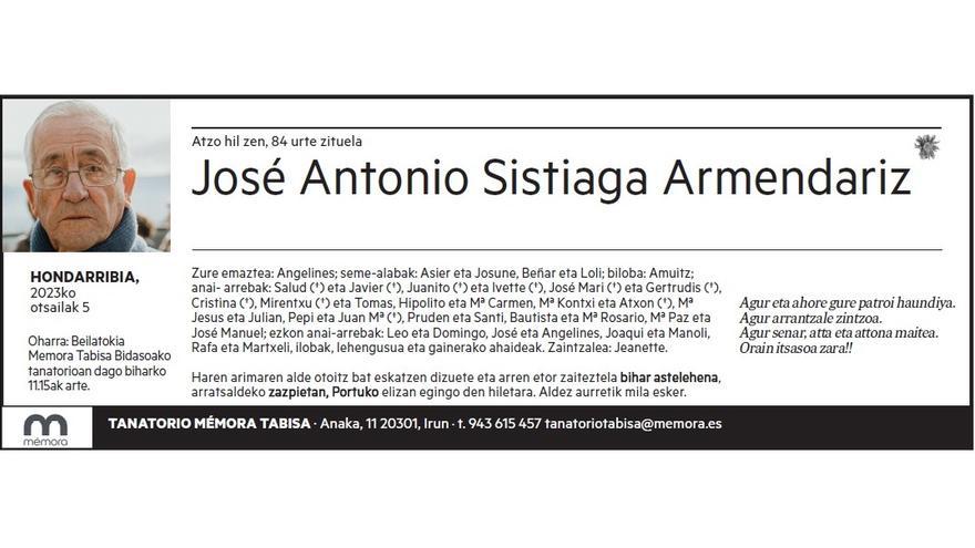 JOSE ANTONIO SISTIAGA ARMENDARIZ