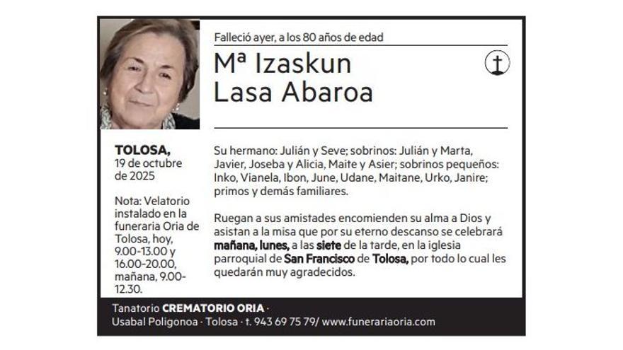 Mª Izaskun Lasa Abaroa