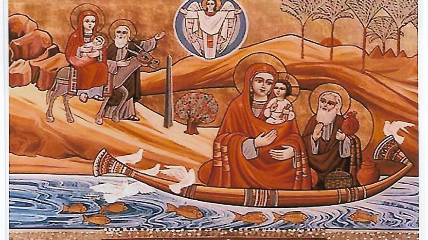 Representación de la Navidad en la iglesia de San Sergio de El Cairo.