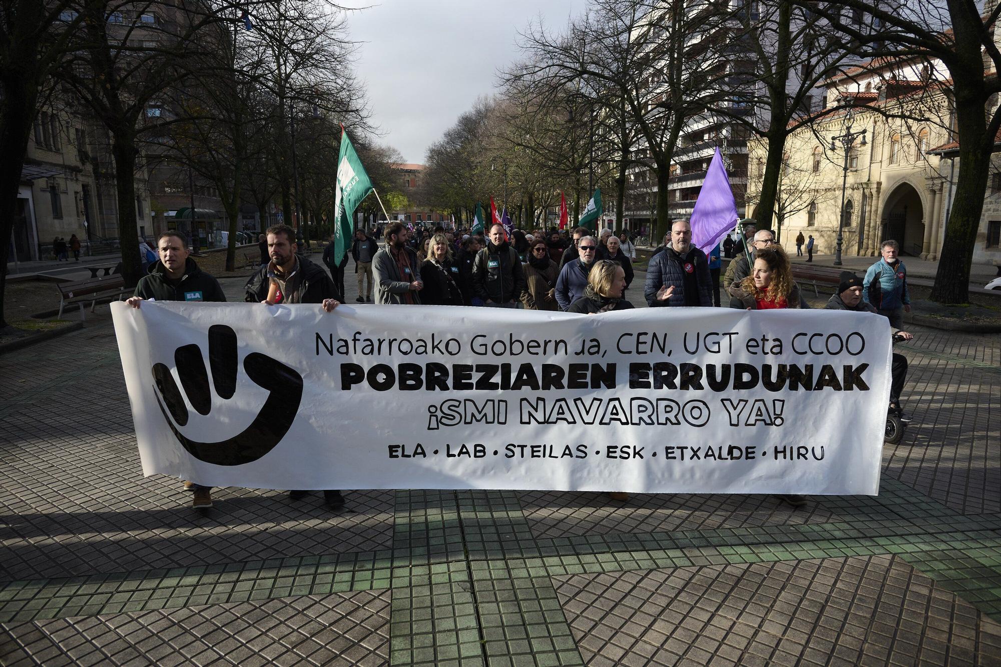 Cadena humana para reivindicar un SMI propio en Navarra