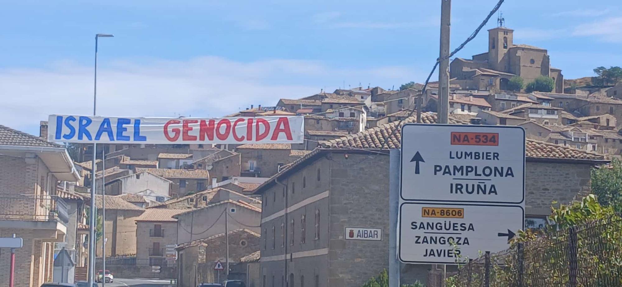 Aibar protesta contra el genocidio en Gaza