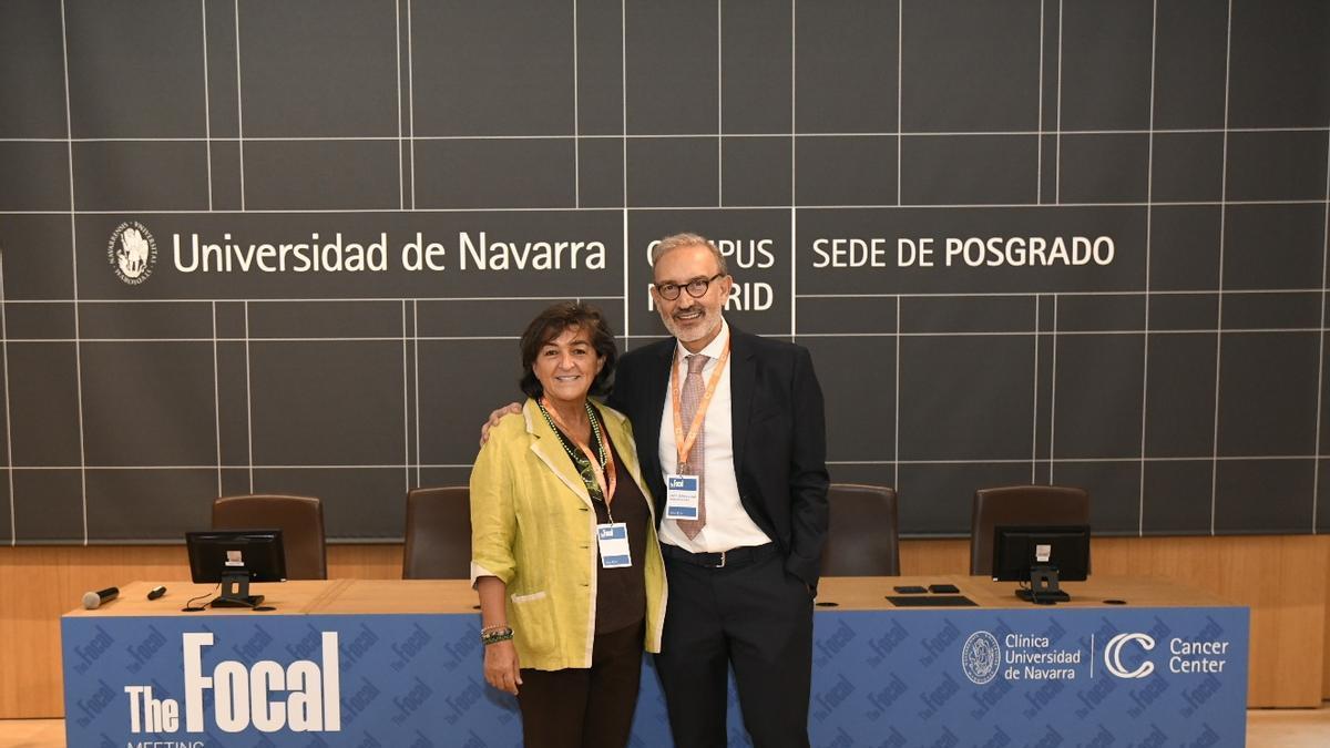 La Dra. Carmen González Enguita, presidenta de la Asociación Española de Urología, junto al Dr. Bernardino Miñana, coordinador del Área de Cáncer de Próstata del CCUN y organizador de The Focal.
