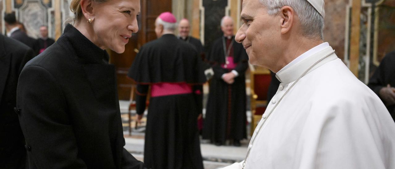 En imágenes: El Papa León XIV elige sus cuatro películas favoritas en un encuentro con personalidades del cine