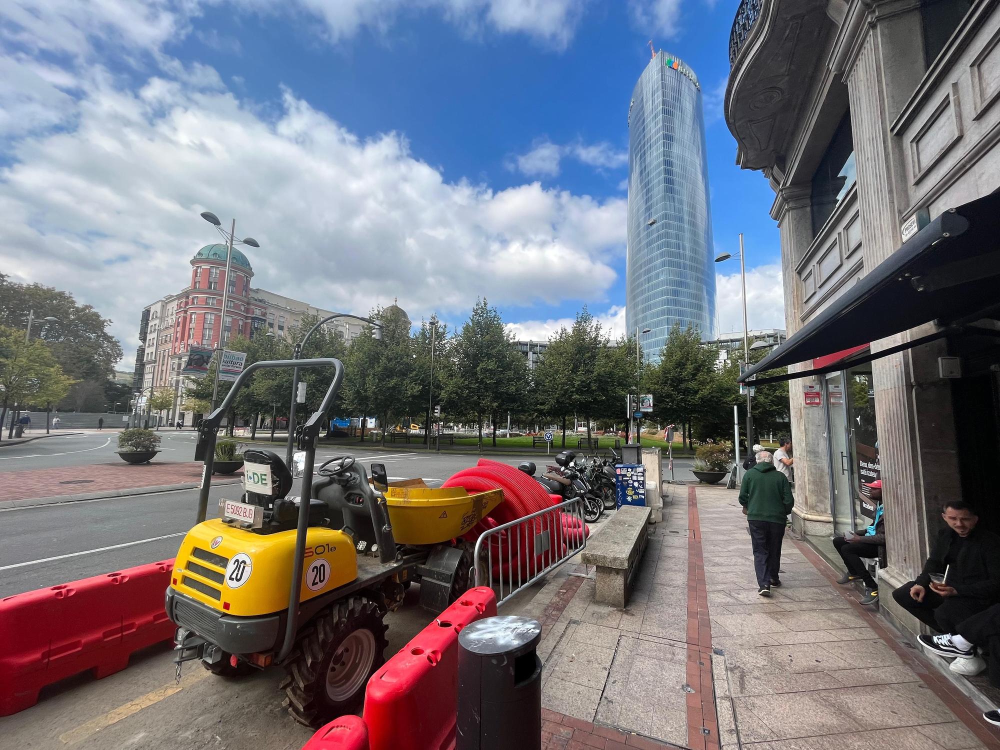 Obras en la Plaza Euskadi de Bilbao