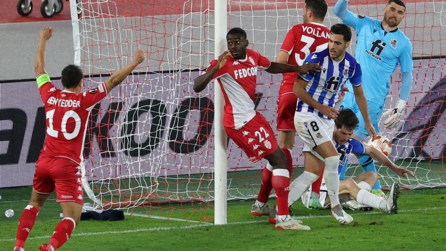 Fofana celebra su gol a la Real Sociedad.