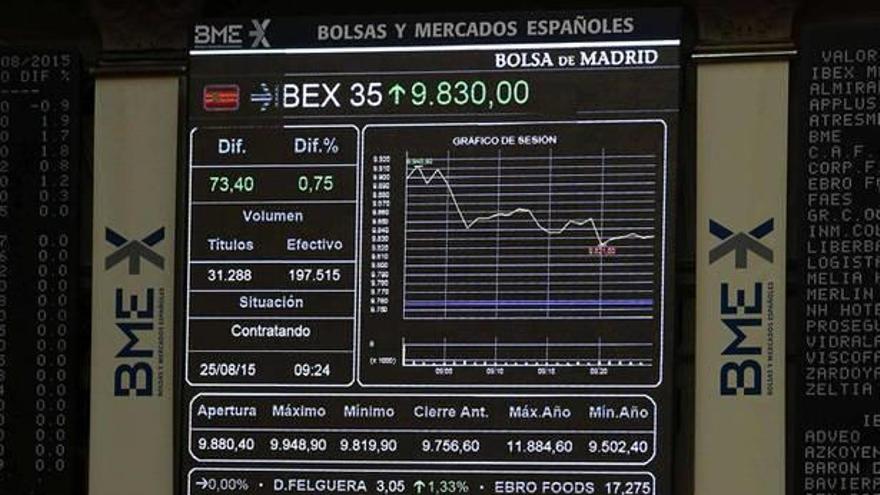 El Ibex rebota tras la tormenta china y anota su mayor subida en dos meses