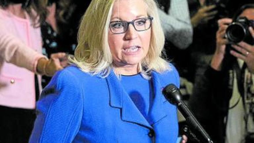 Liz Cheney, compareciendo ayer ante los medios. Foto: Efe