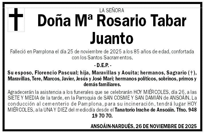 Mª Rosario Tabar Juanto