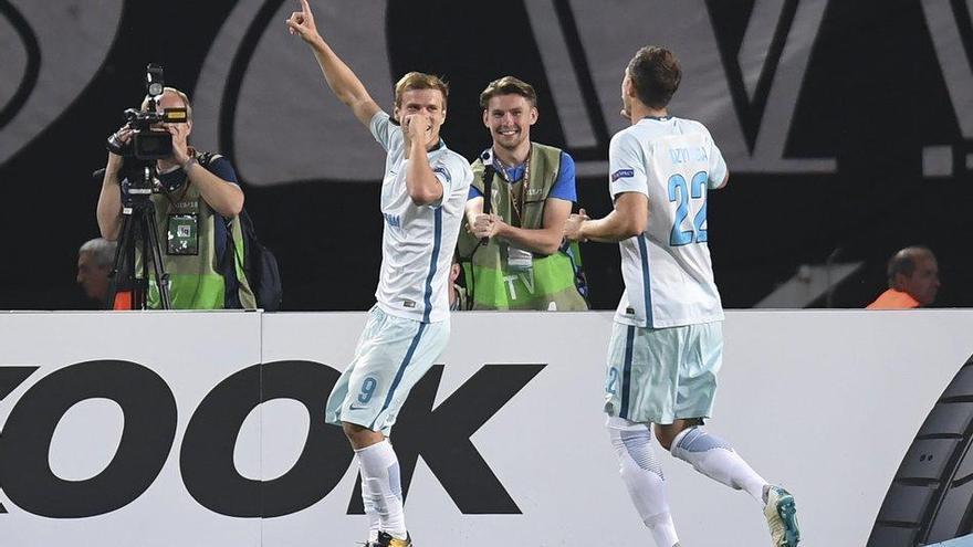 Kokorin celebra uno de sus tantos frente al Vardar.