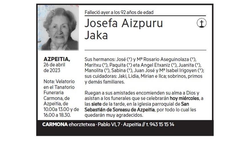 JOSEFA AIZPURU JAKA