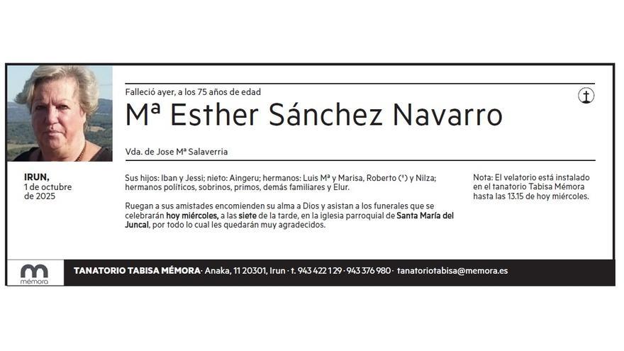 Mª ESTHER SANCHEZ NAVARRO