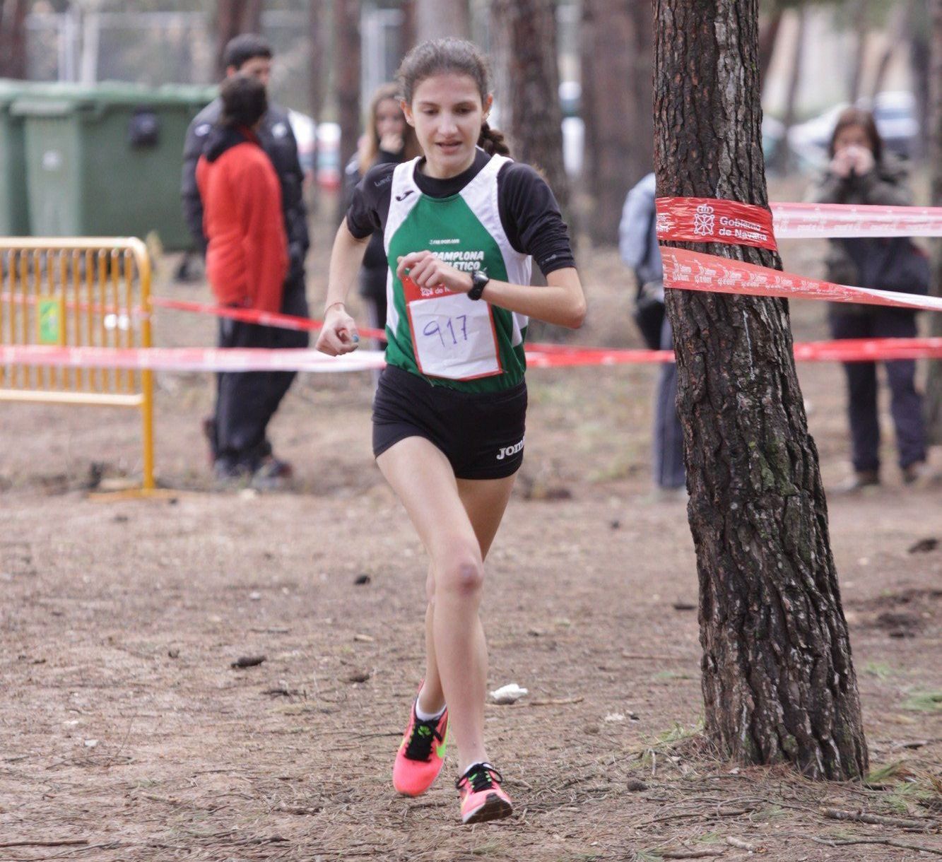 Iranzu Ollo, durante el Campeonato Navarro de Cross Largo en 2015.