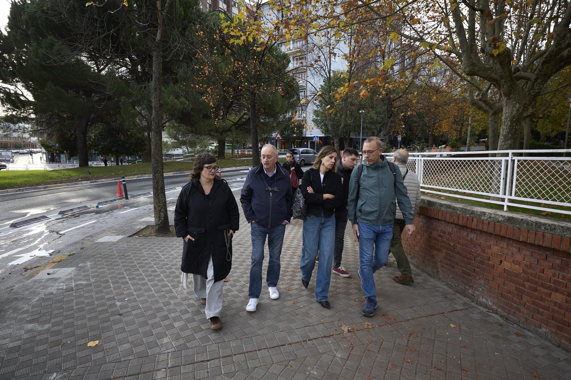 Fotos de la visita a las obras en el entorno de la plaza de los Fueros de Pamplona