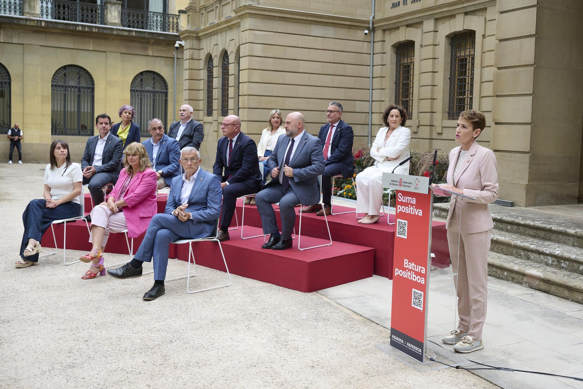 Rueda de prensa de María Chivite en la presentación del balance de mitad de legislatura