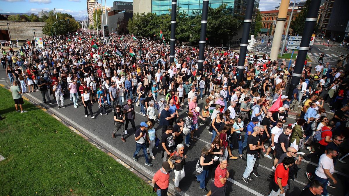 Una manifestación en Pamplona.