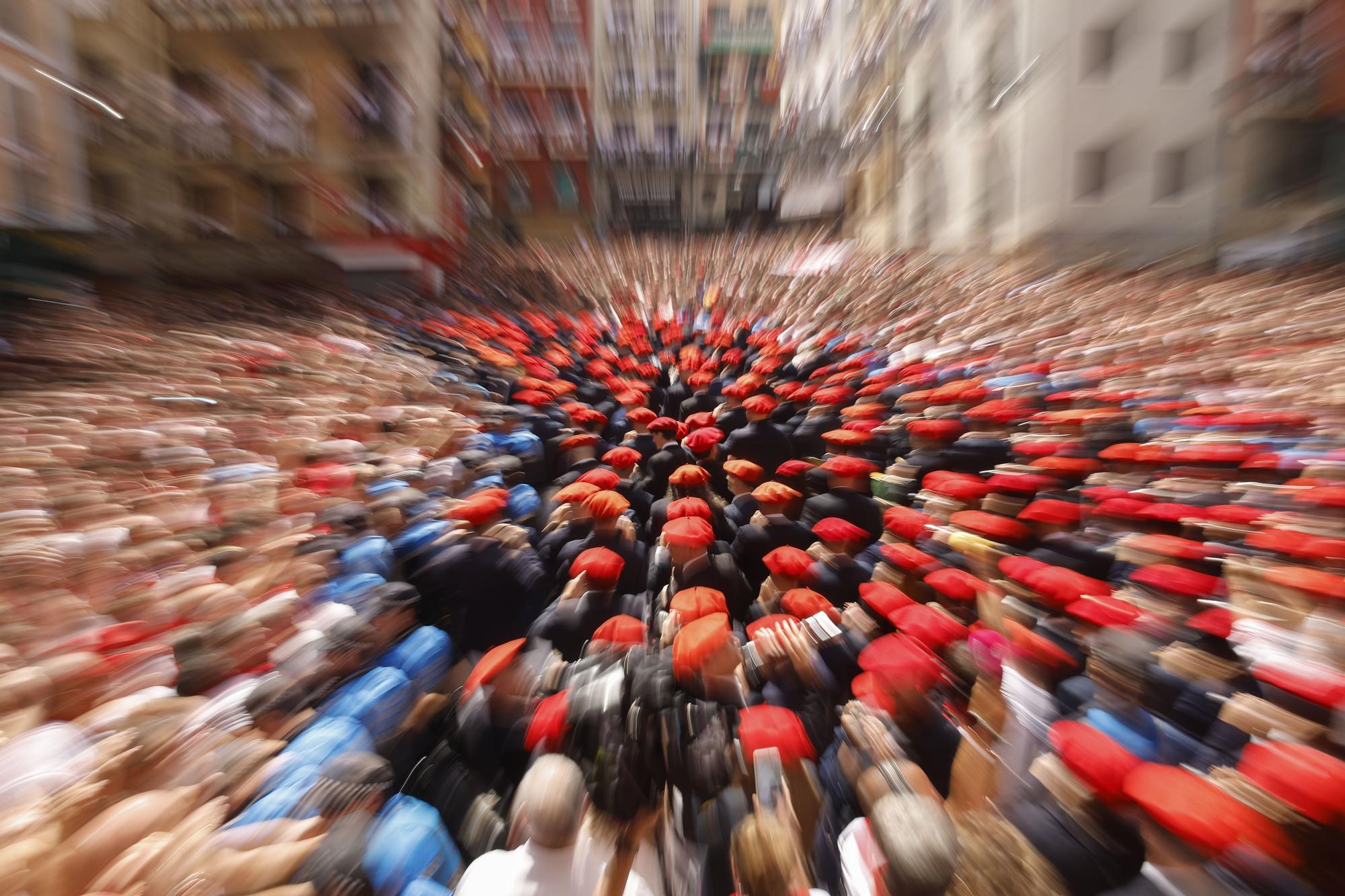Fotos del  Chupinazo de San Fermín 2025 en Pamplona: ¡La fiesta más internacional se enciende con un grito solidario por Palestina!