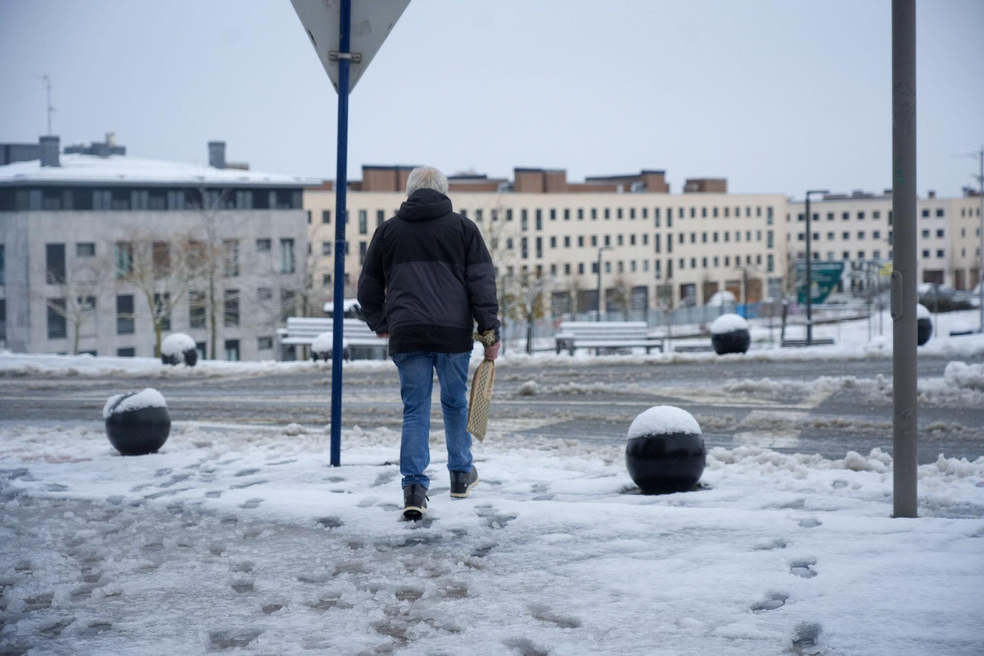 Agurain amanece cubierta por un manto blanco