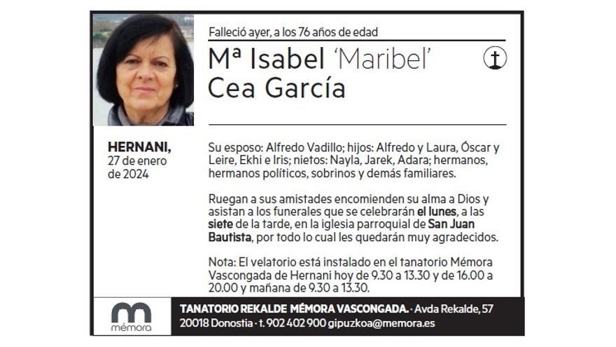 Mª ISABEL CEA GARCIA
