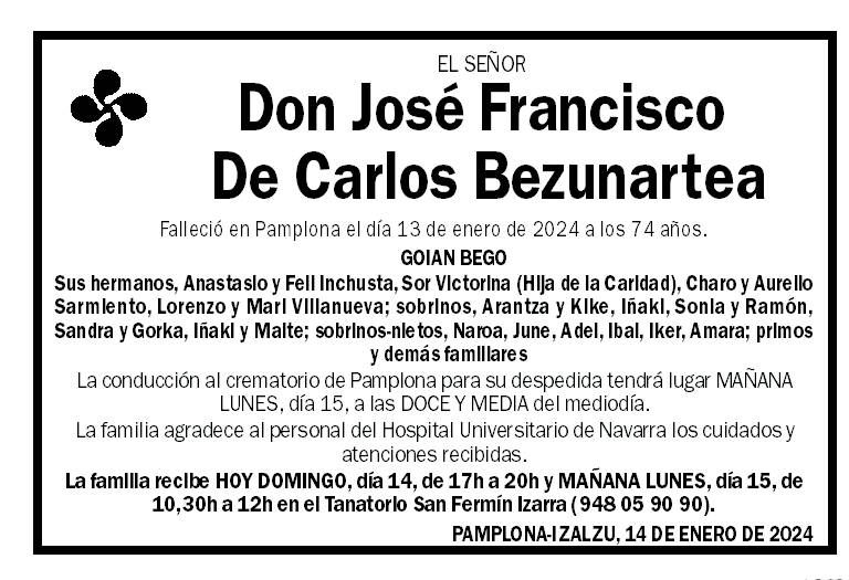 José Francisco De Carlos Bezunartea