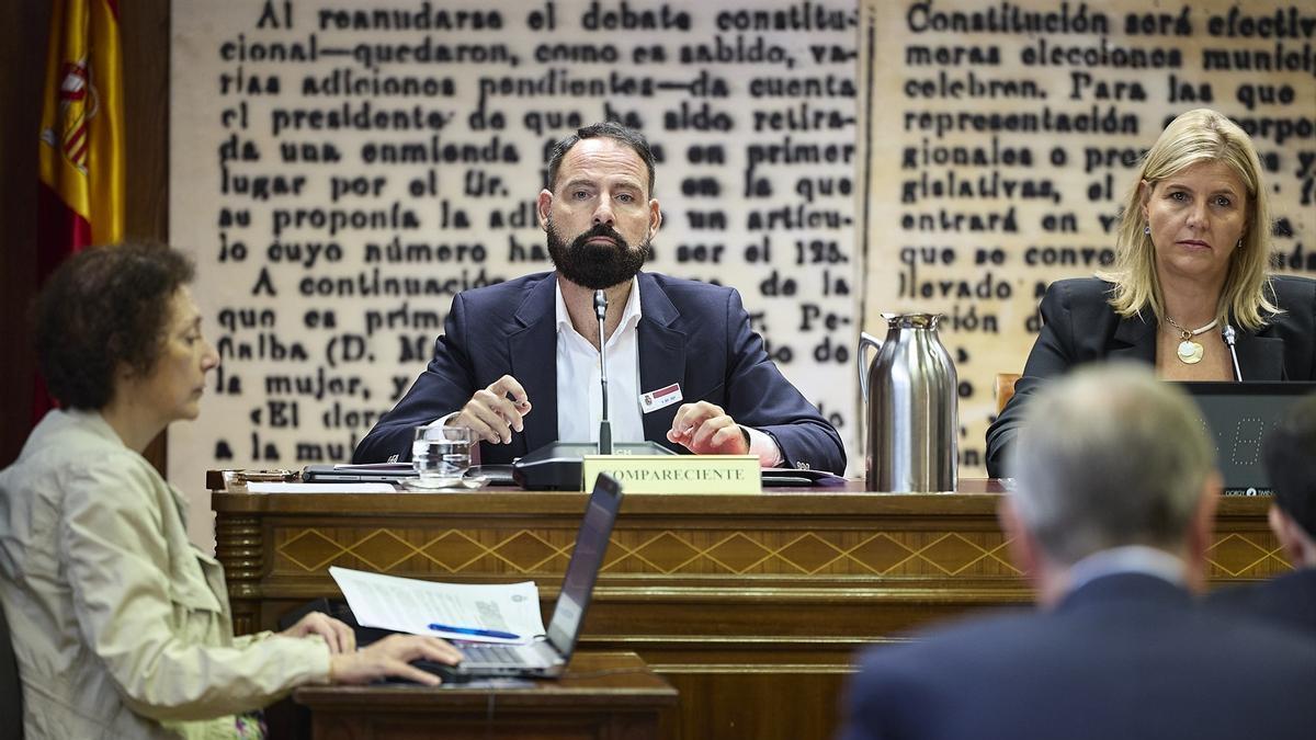 El exgerente del PSOE Mariano Moreno Pavón durante una comparecencia en el Senado por el &#039;caso Koldo&#039;.