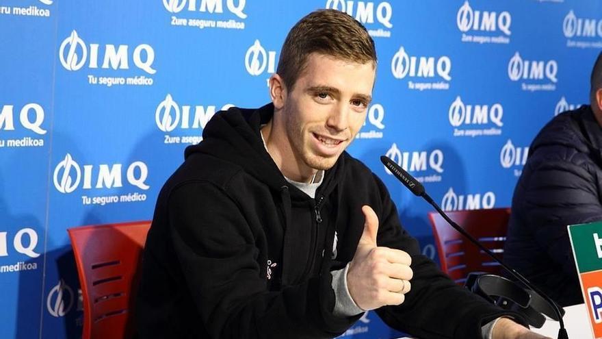 Iker Muniain, durante la rueda de prensa que ha ofrecido hoy.