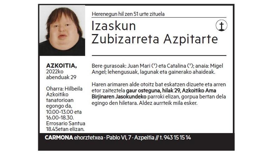 Izaskun Zubizarreta Azpitarte
