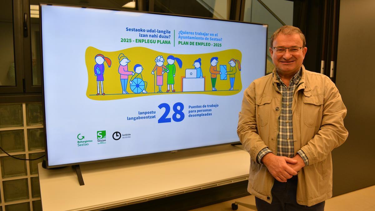 En imagen, Carlos García de Andoin, edil de Promoción Económica y Empleo del Ayuntamiento de Sestao.
