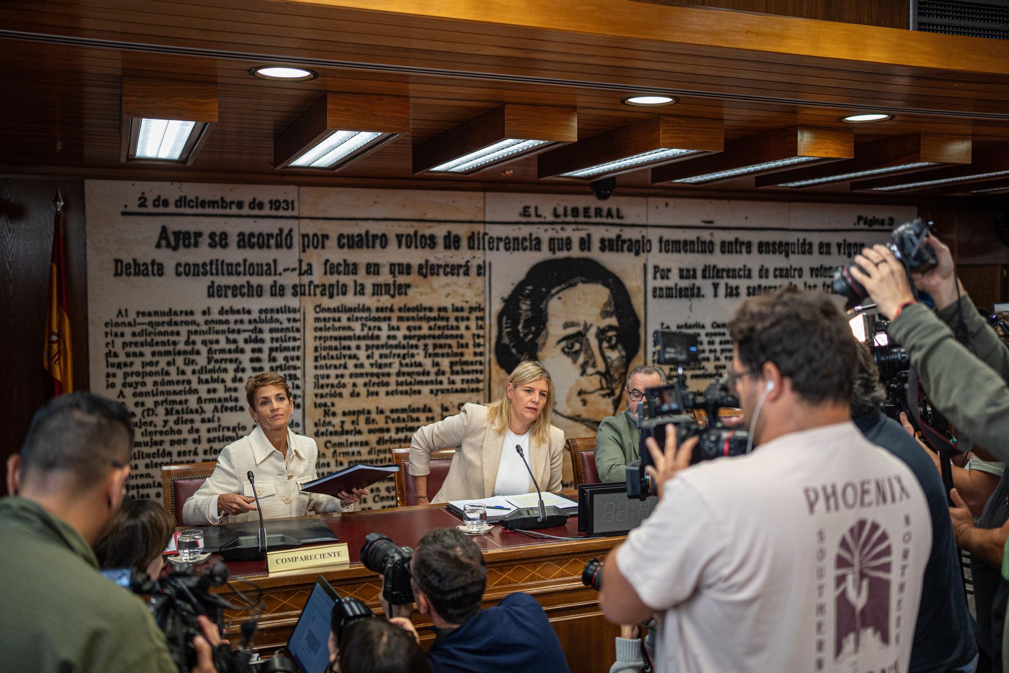 María Chivite comparece en el Senado en la comisión de investigación del 'caso Koldo'