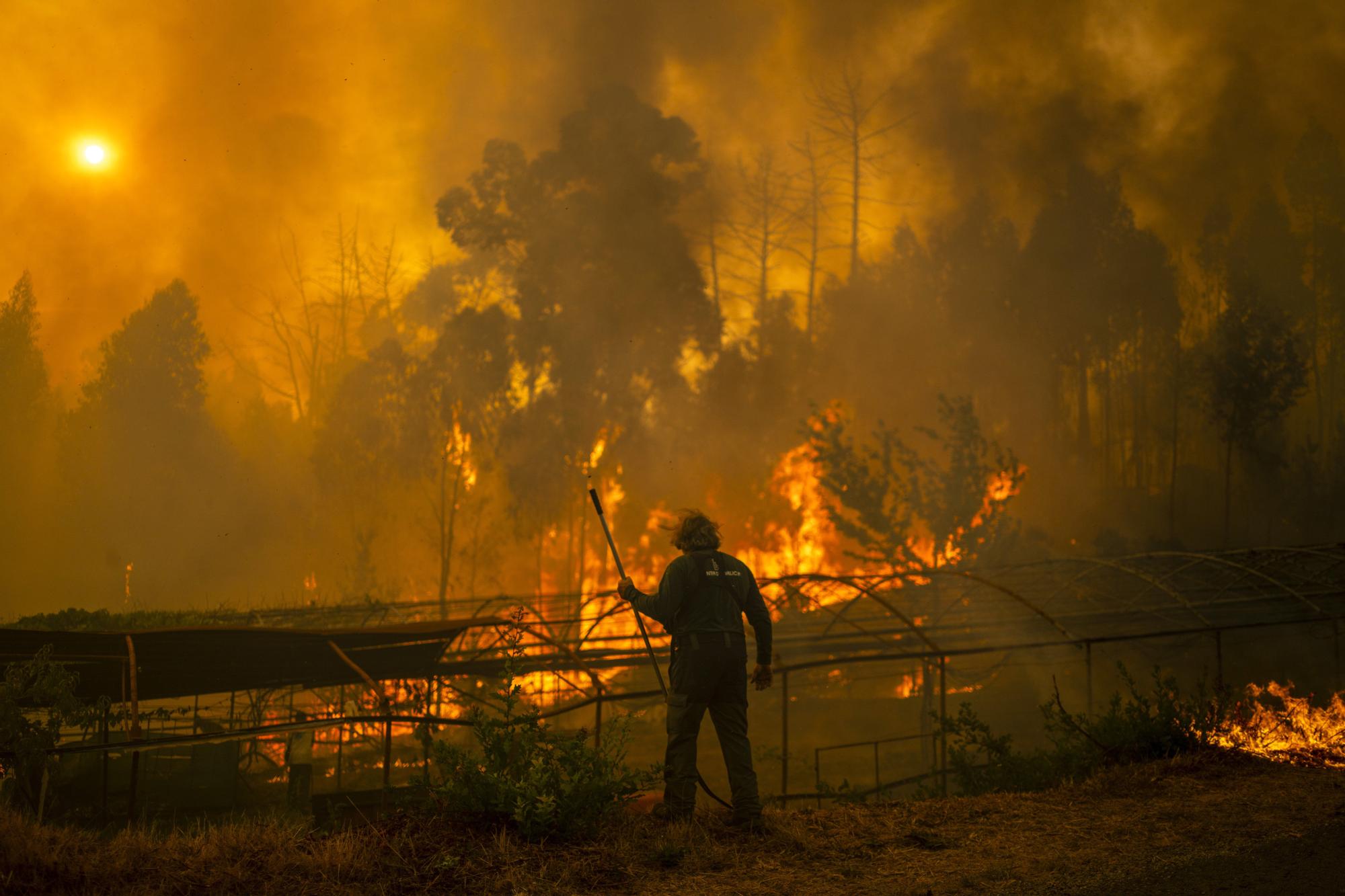 Los incendios no dan tregua en Ourense: los vecinos trabajan en labores de extinción del fuego de Carballeda de Avia