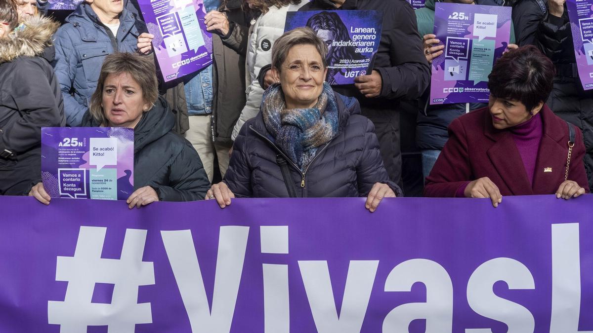 Concentración para rechazar la violencia machista en Pamplona.