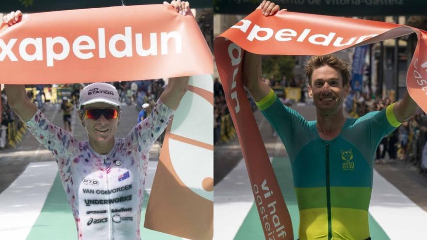 Thomas Steger y Natalie Van Coevorden reinan en el vi half gasteiz