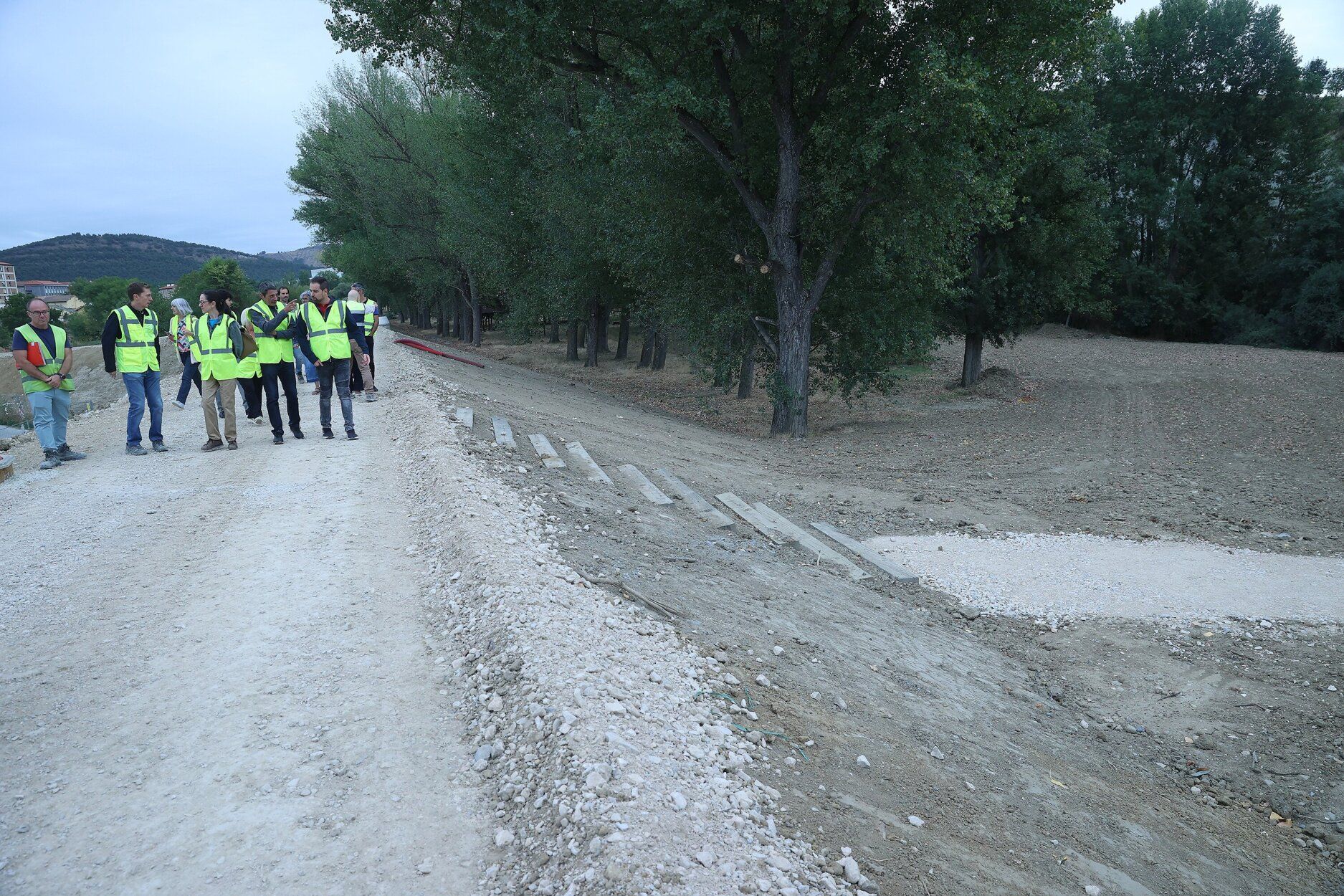 Fotos de la visita a las obras del parque de la Nopalera de Burlada