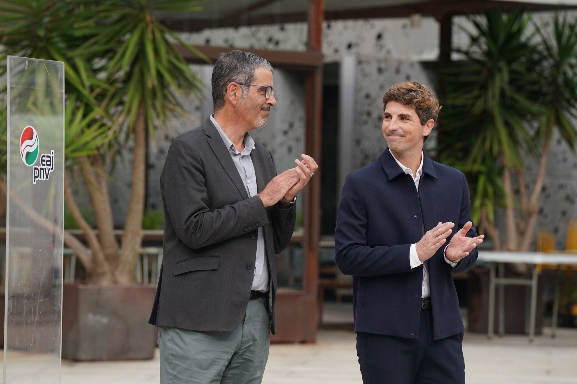 Eneko Goia y Jon Insausti, en la presentación de Insausti como candidato a alcalde